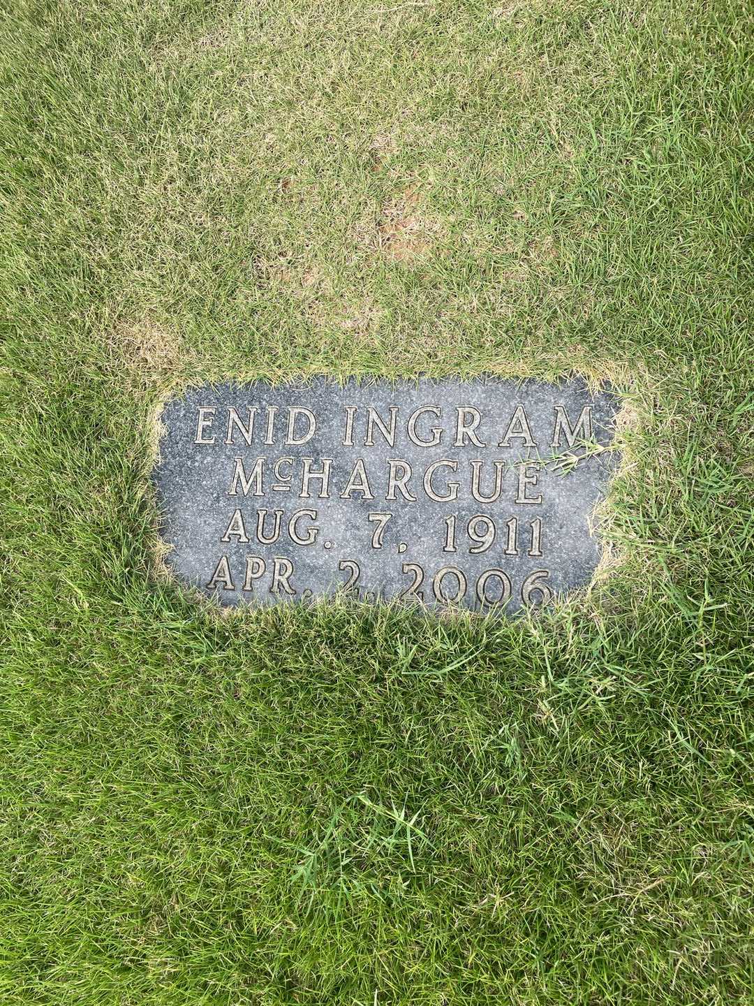 Enid I. Ingram McHargue's grave. Photo 3