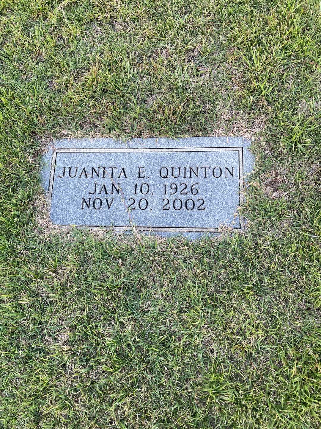 Juanita E. Quinton's grave. Photo 3