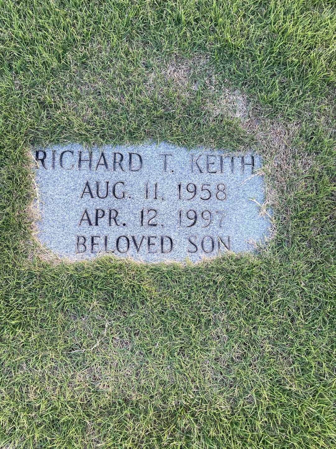 Richard T. Keith's grave. Photo 2