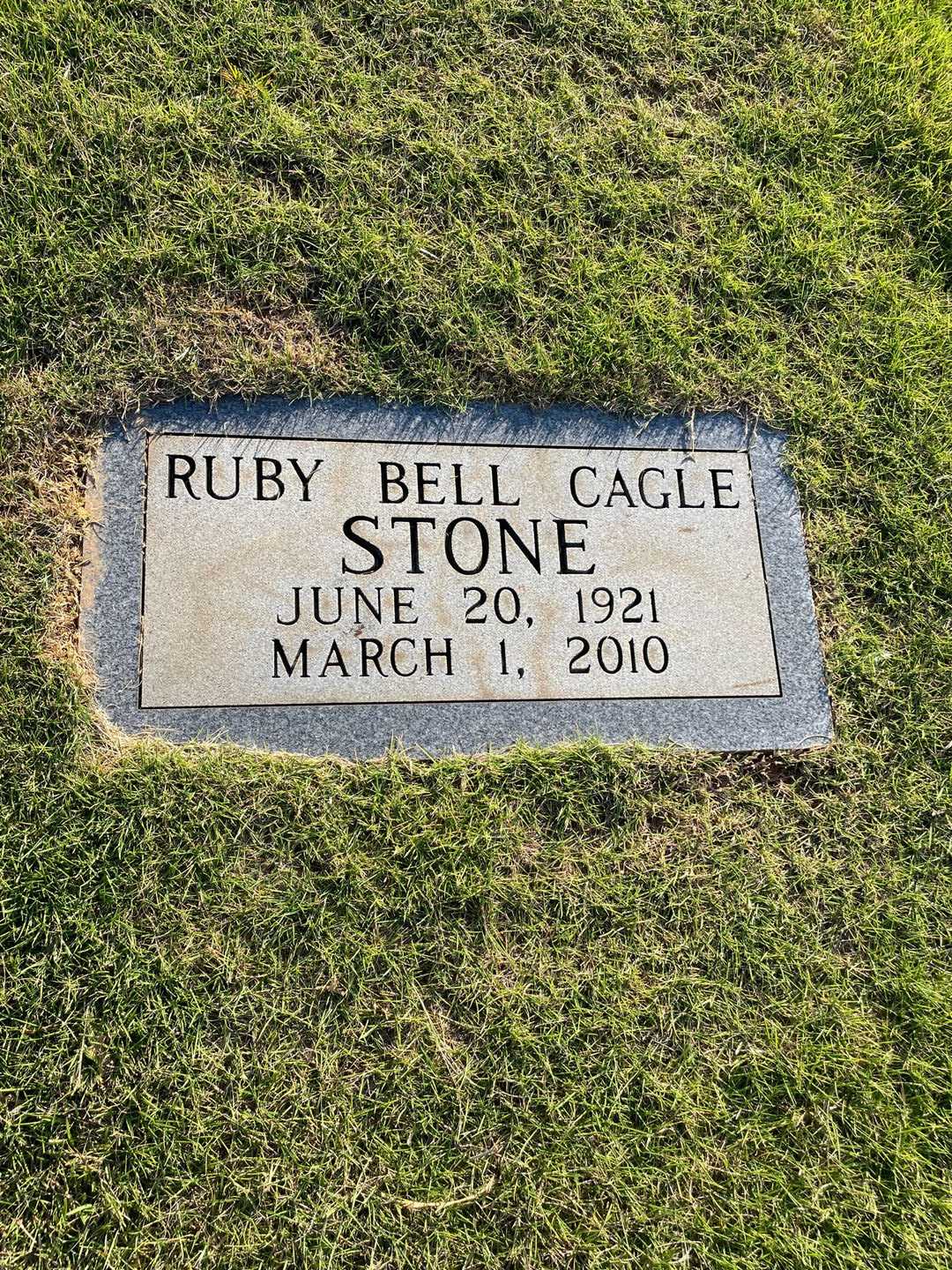 Ruby Bell Cagle Stone's grave. Photo 3