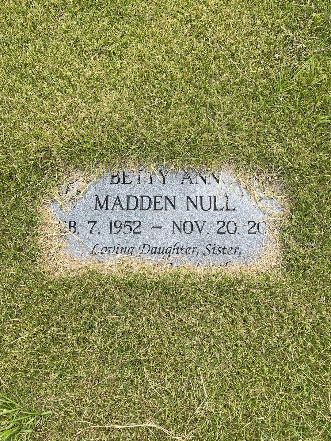 Betty Ann Madden Null's grave. Photo 3