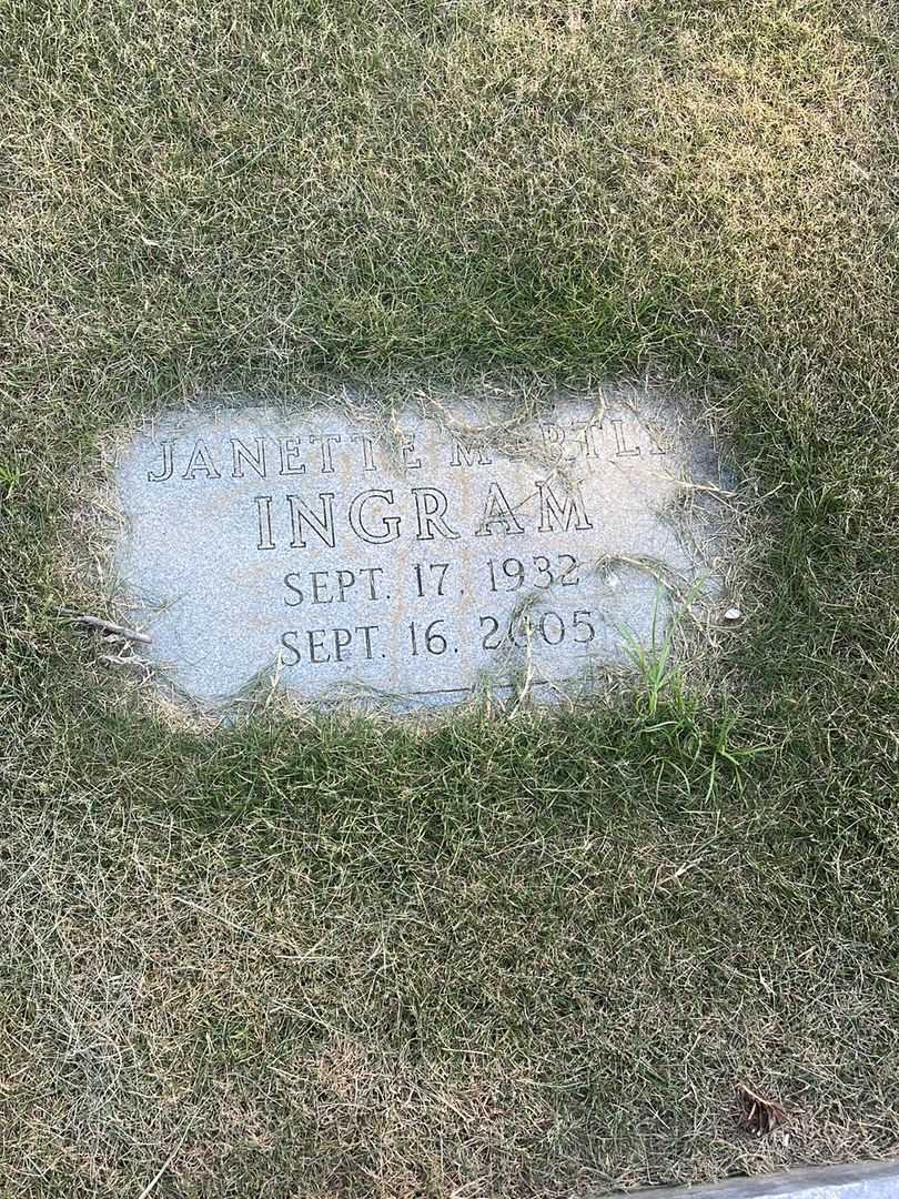 Janette Myrtle Ingram's grave. Photo 3