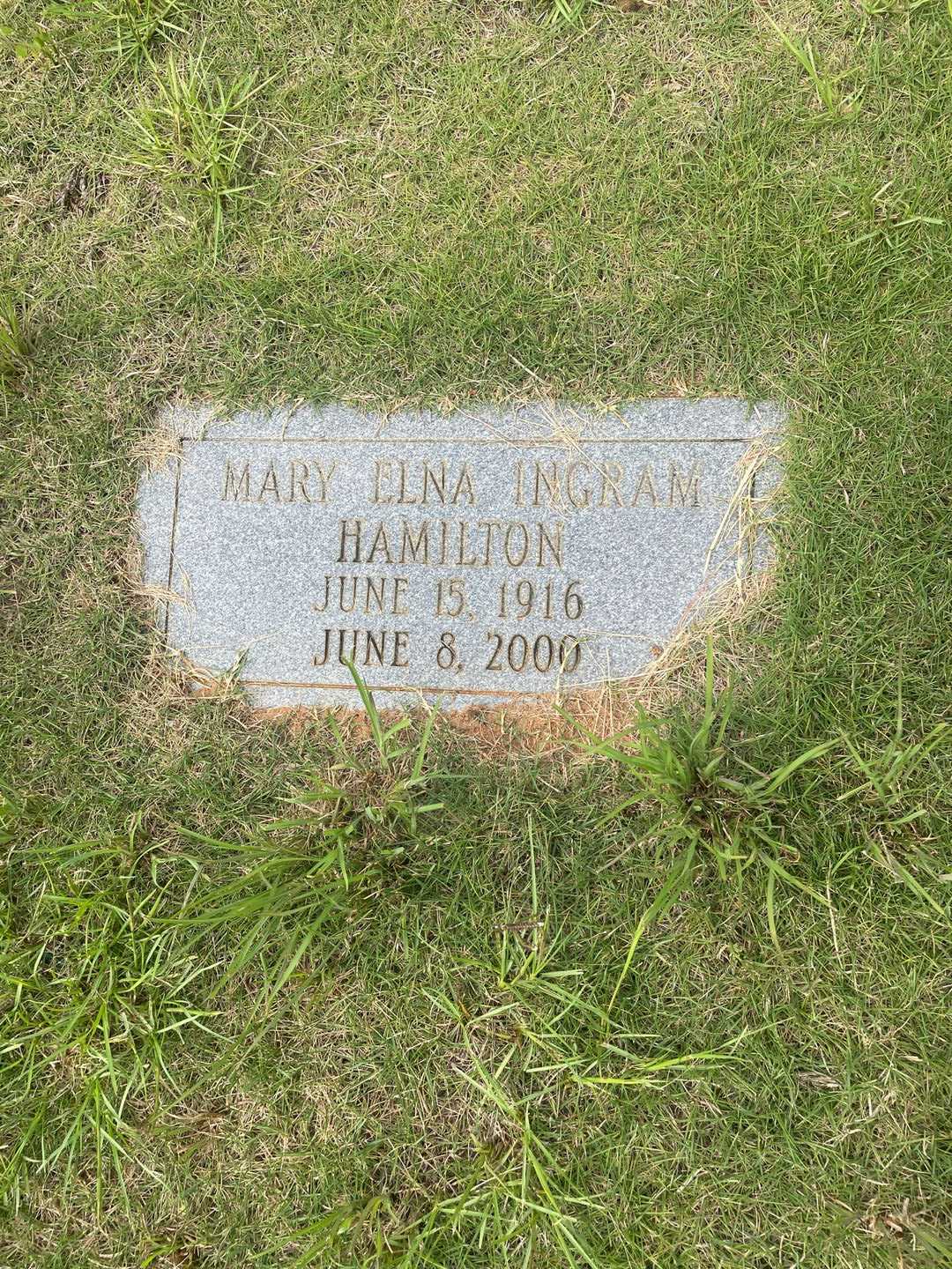 Mary Elna Ingram Hamilton's grave. Photo 3