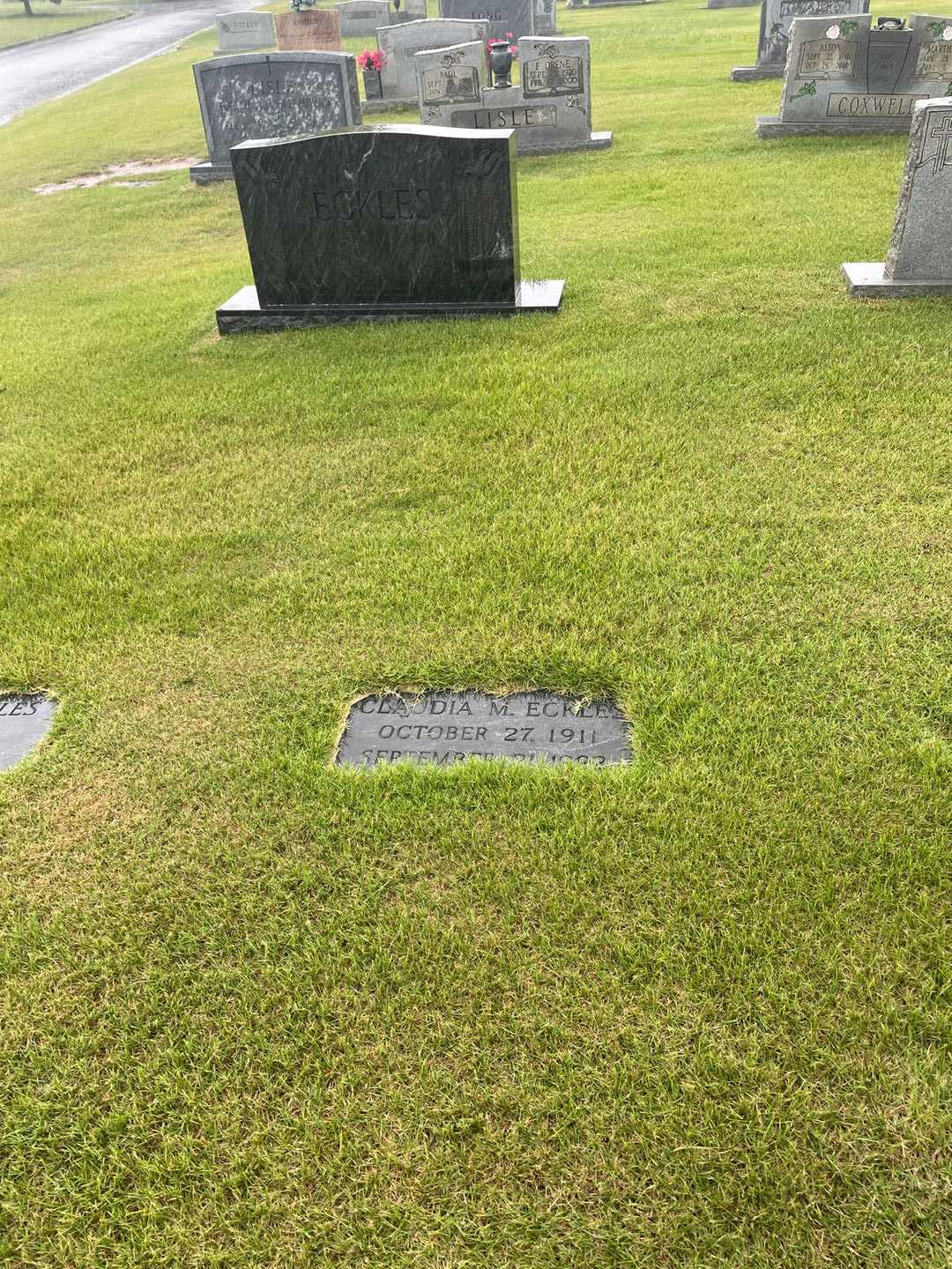 Claudia M. Eckles's grave. Photo 2