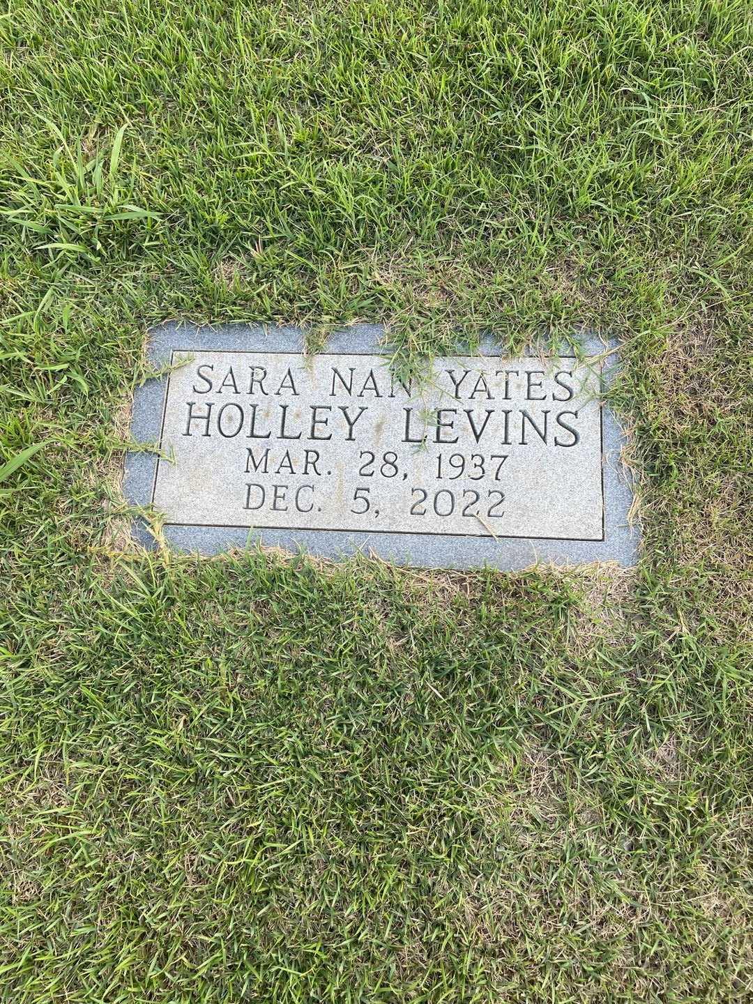 Sara Nan Yates Holley Levins's grave. Photo 3