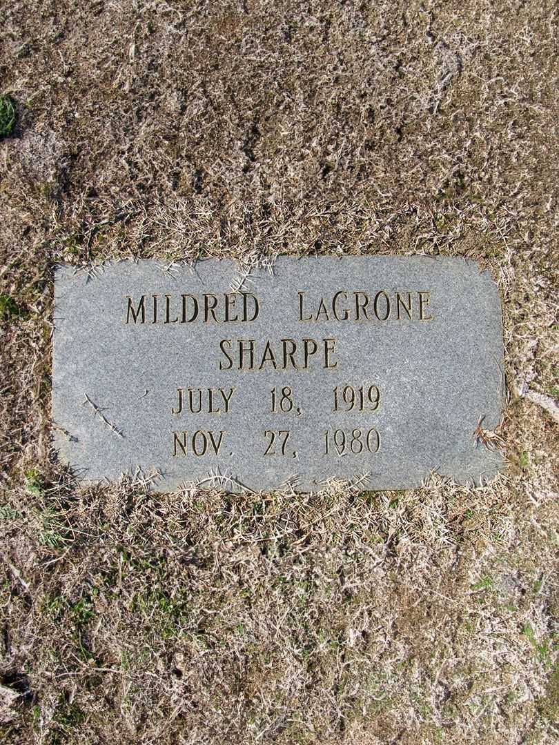 Mildred Ruby LaGrone Sharpe's grave. Photo 3