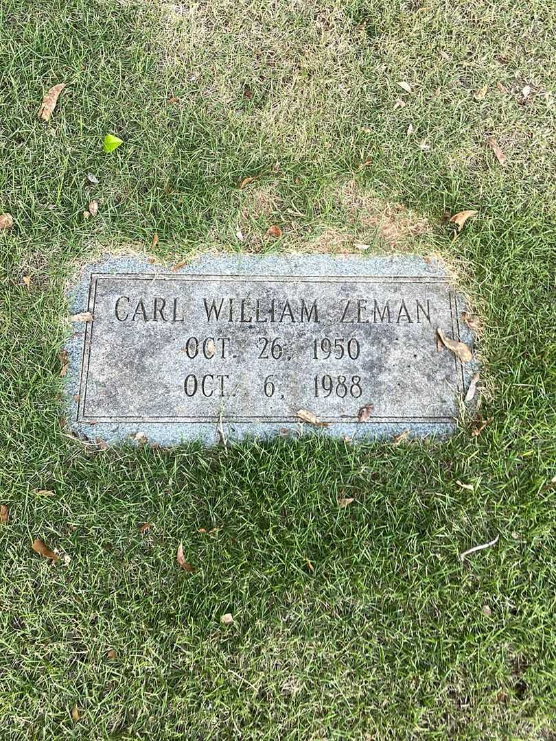 Carl William Zeman's grave. Photo 1