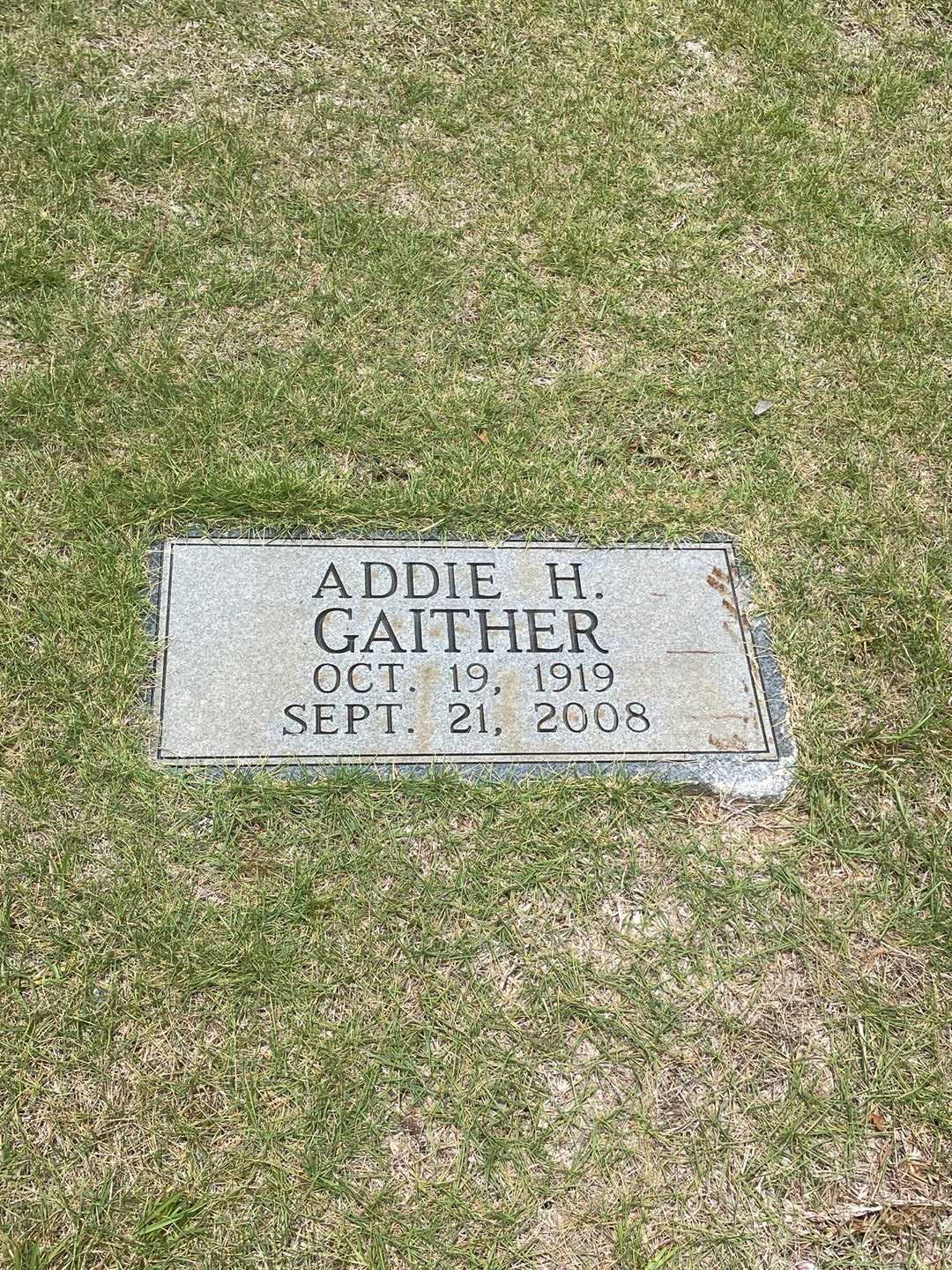 Addie H. Gaither's grave. Photo 3