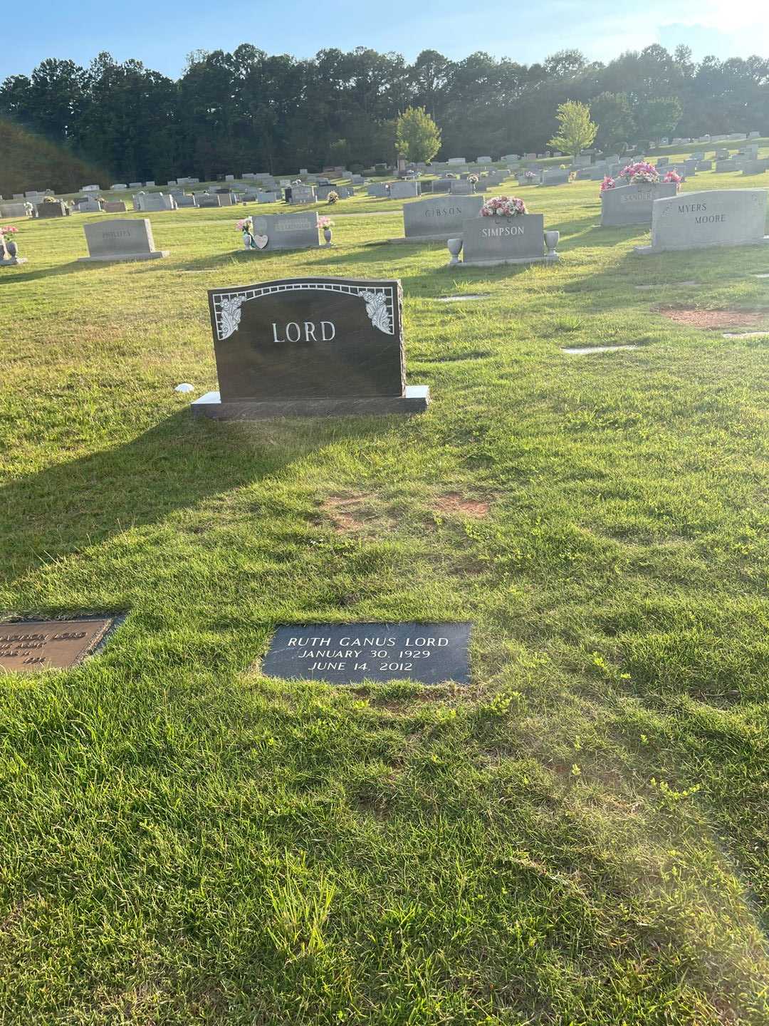 Ruth G. Ganus Lord's grave. Photo 2