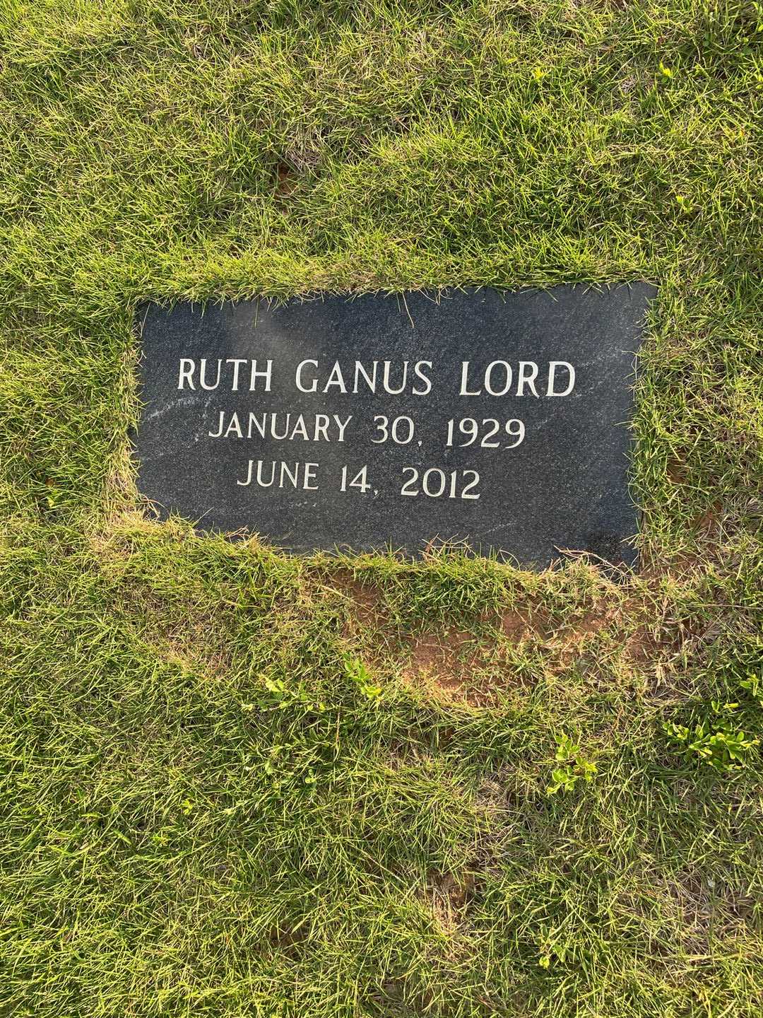 Ruth G. Ganus Lord's grave. Photo 3