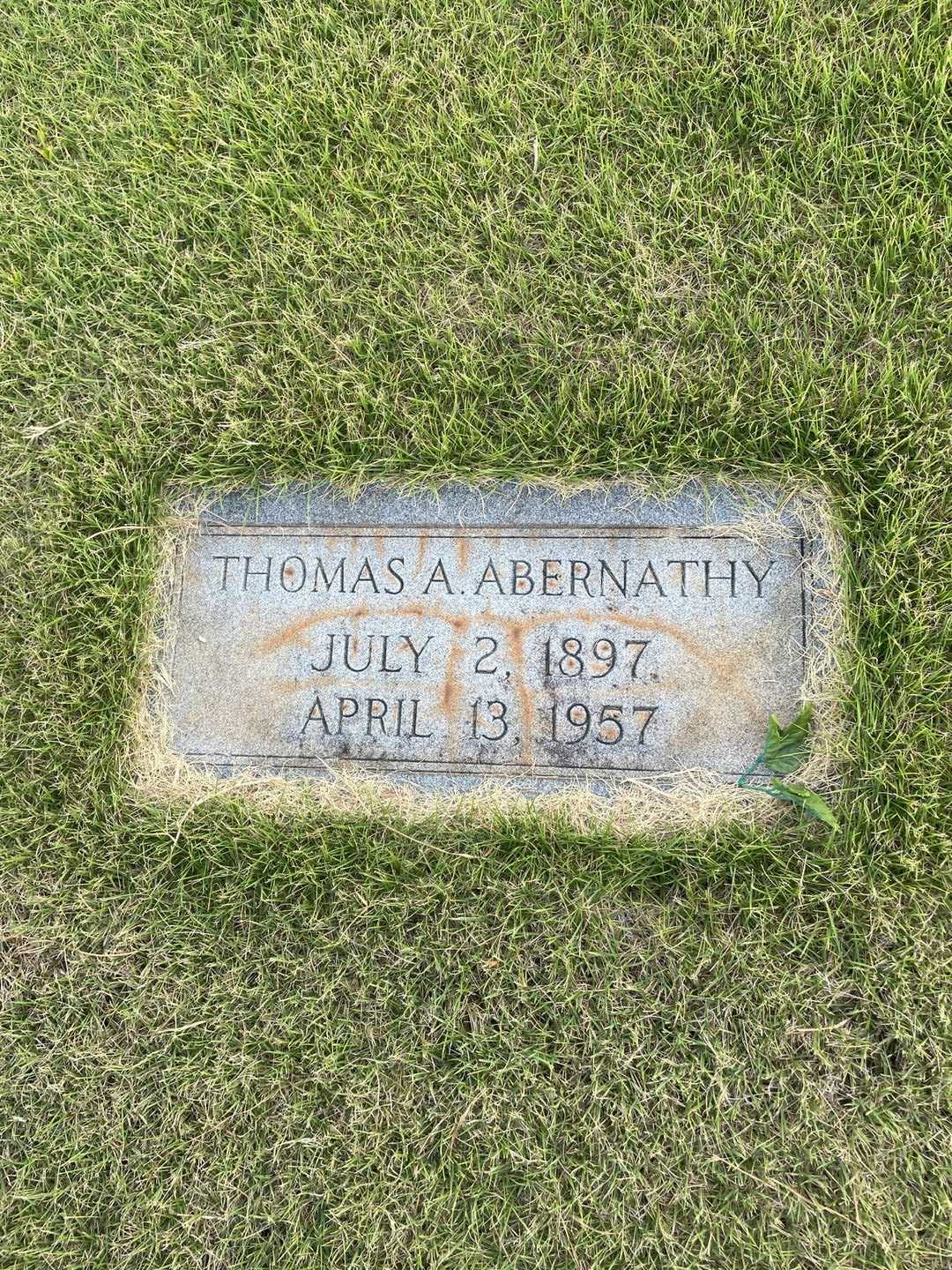 Thomas A. Abernathy's grave. Photo 3