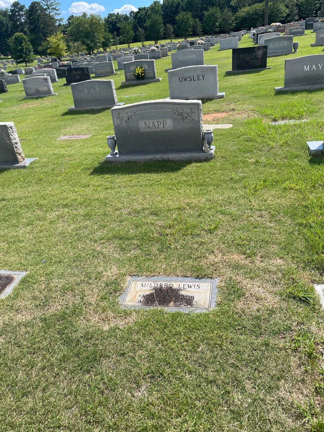 Mildred Lewis Napp's grave. Photo 2