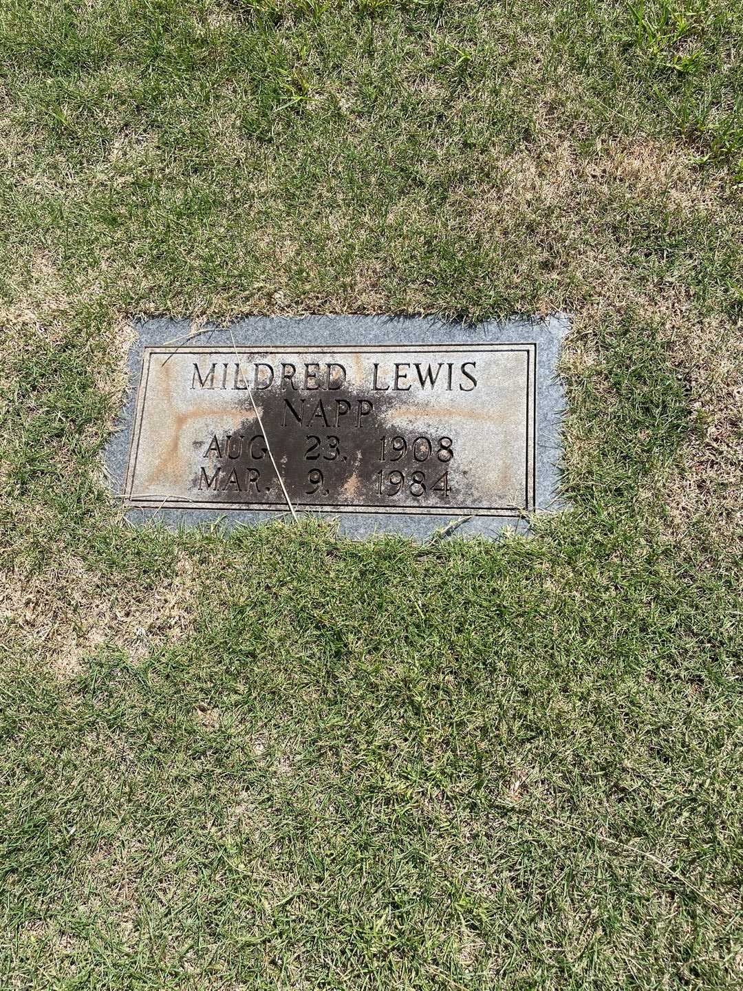 Mildred Lewis Napp's grave. Photo 3